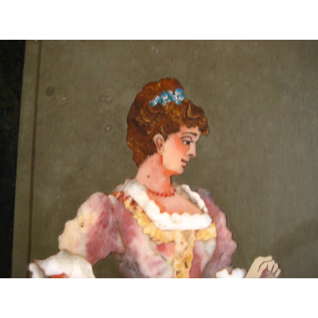 Late 19th Century Pietra Dura Italian Portrait of a Women For Sale - Image 5 of 9
