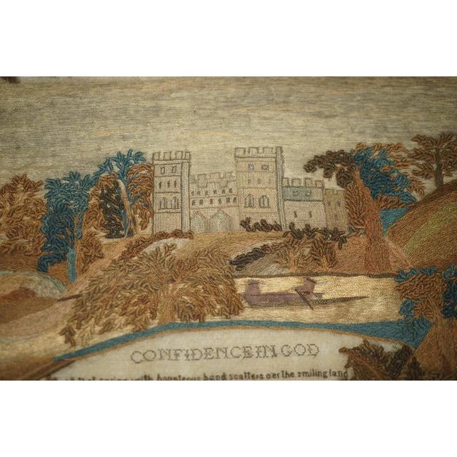 Beige Antique William IV Needlework Stumpwork Sampler with Hardwood Frame, 1834 For Sale - Image 8 of 18