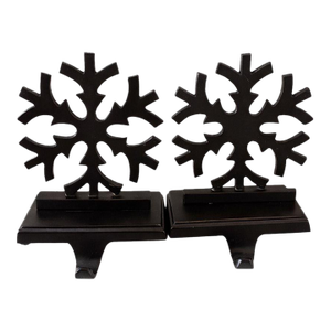 Lot of 2 Wrought Iron Black Mantel Ornament/Stocking Hangers 1990-1999