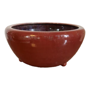 Antique Chinese Porcelain Sang De Boeuf Oxblood Flambe Glaze Footed Censer Bowl Early 20th Century