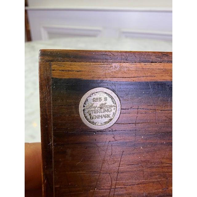 Burnt Umber Mid 20th Century Modern Hans Hansen Danish Rosewood Box With Sterling Silver Inlay For Sale - Image 8 of 8
