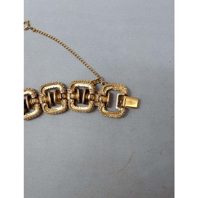 Vintage 1974 Signed Monet Goldtone Link Bracelet For Sale In Philadelphia - Image 6 of 7