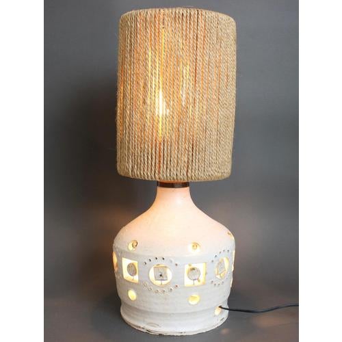 Vintage French Ceramic Table Lamp attributed to Georges Pelletier, 1970s For Sale - Image 3 of 18