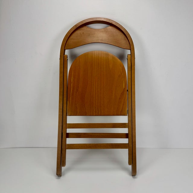 Wood Tric Folding Chair by Achille & Pier Giacomo Castiglioni for Bernini, Italy, 1980s For Sale - Image 7 of 9