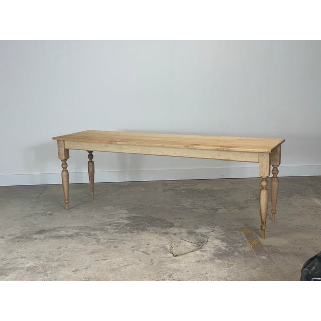 French Birds Eye Maple French Harvest Table For Sale - Image 3 of 5