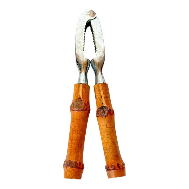 1950s Chinoiserie Bamboo Handle Nutcracker For Sale