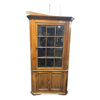 Antique Federal Corner Cupboard Cabinet For Sale