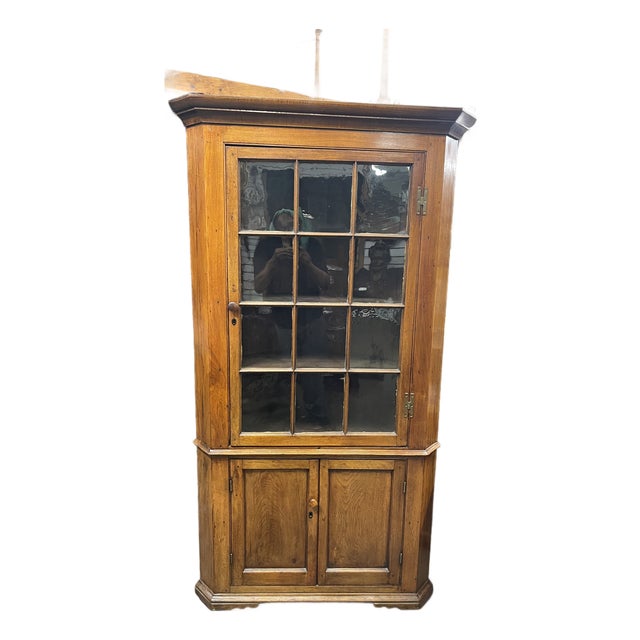 Antique Federal Corner Cupboard Cabinet For Sale