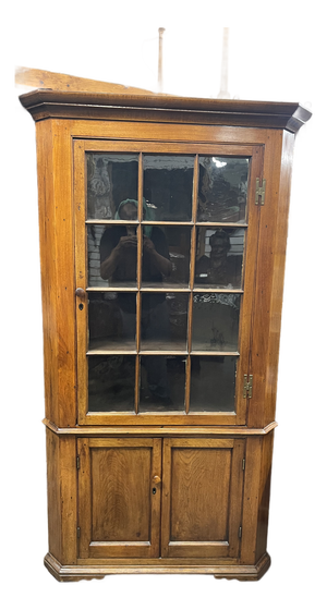 Antique Federal Corner Cupboard Cabinet