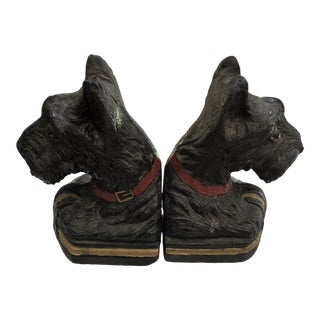 Vintage Orna Wood Scottie Dog Bookends - a Pair For Sale