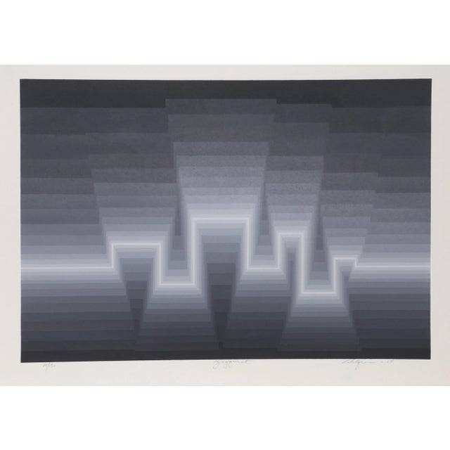 Op Art Roy Ahlgren, "Ziggurat", Op Art Screenprint For Sale - Image 3 of 3