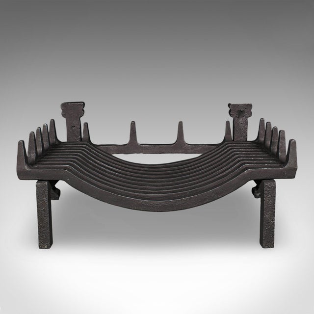 Antique Fireplace Hearth Set, English, Fire Basket, Andirons, Victorian, c.1870 For Sale - Image 4 of 10