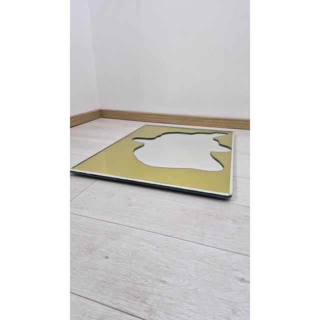1990s Mirror with Shaped Yellow Decoration, 1990s For Sale - Image 5 of 12
