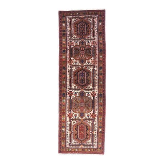 Vintage Persian Heriz Rug Runner, 03'08 X 11'01 For Sale