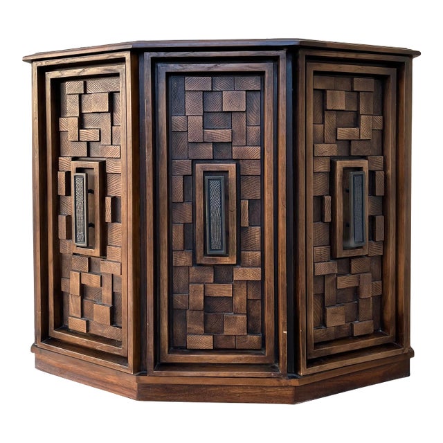 Mid-Century Modern Brutalist Cabinet. Circa 1960s For Sale