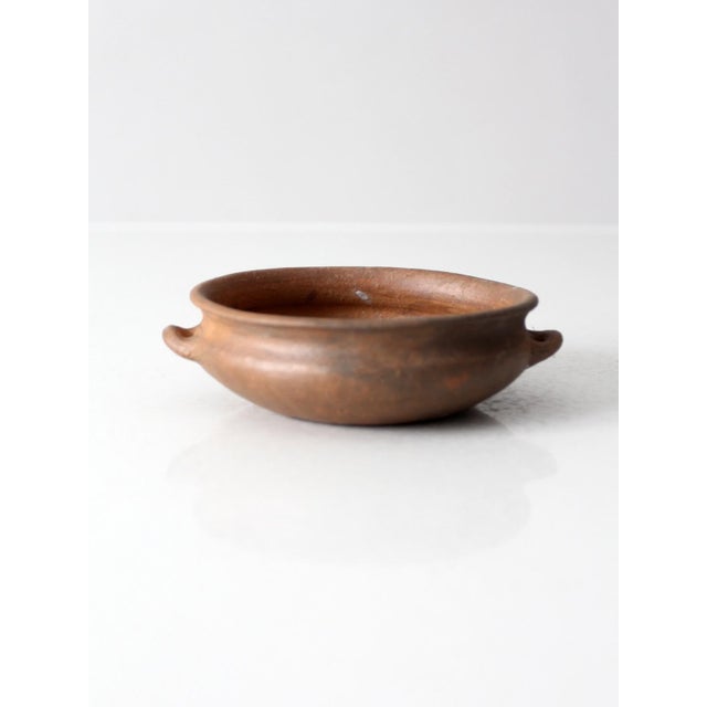 Early 20th Century Antique Terra Cotta Folk Pottery Bowl With Handles For Sale - Image 5 of 10