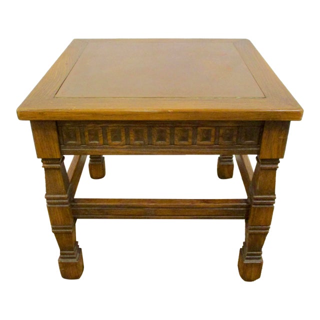 Mid 20th Century Romweber Viking Oak Copper Top Plant Stand For Sale