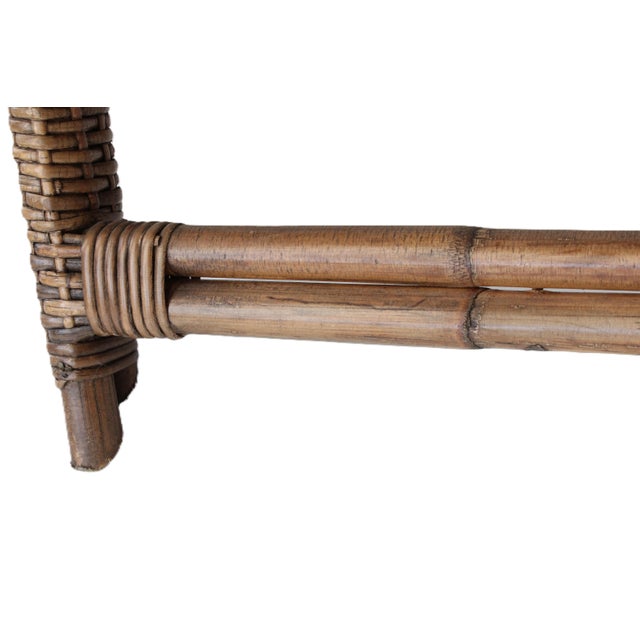 2010s Bamboo & Woven Rattan Luggage Rack/Natural For Sale - Image 5 of 7