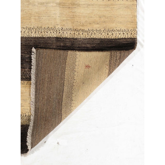 1980s Vintage Hand-Knotted Persian Gabbeh Rug 5'6" X 7'8" For Sale - Image 5 of 5