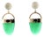 Late 20th-Century 14k Yellow Gold Chrysoprase, Moonstone and Amethyst Earrings, A Pair For Sale