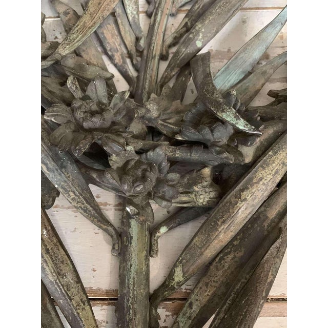 French Bronze Decorative Floral Wreath, 1920s For Sale - Image 12 of 14
