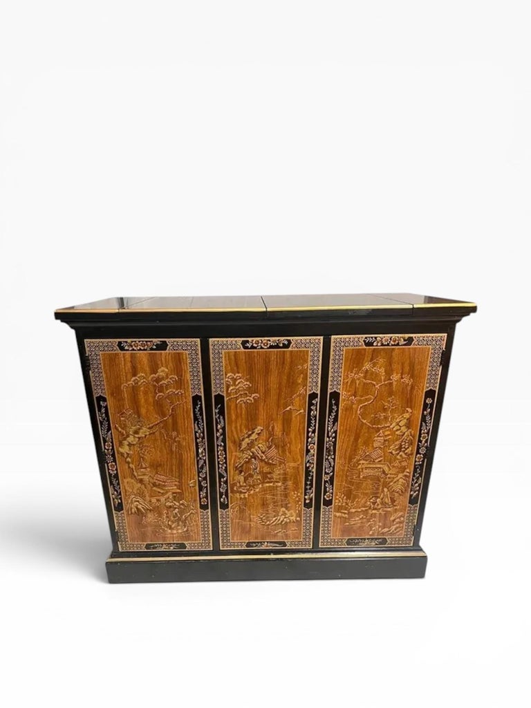 1980s Drexel Heritage Chinoiserie Server | Chairish