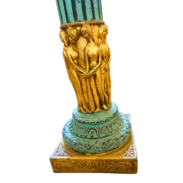 Gold Italian Neoclassical Pedestal Column, 1900 For Sale - Image 8 of 10