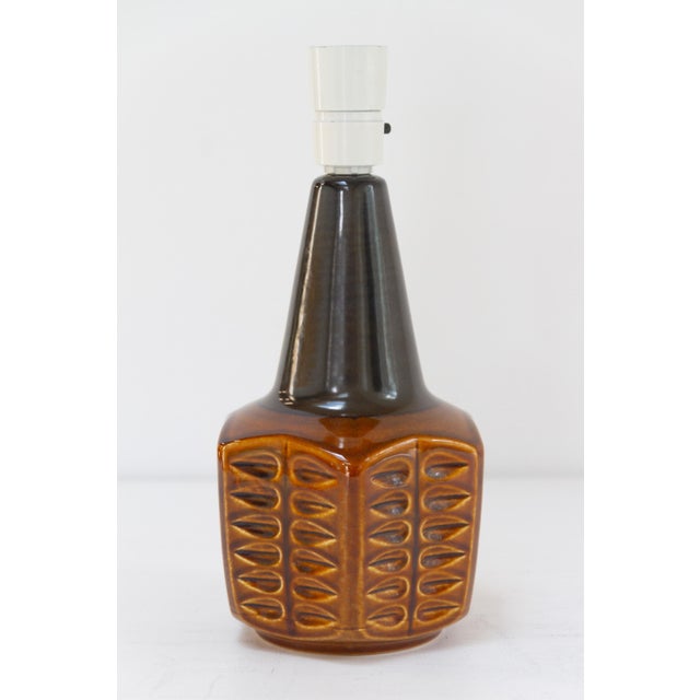 Danish Modern Brown Ceramic Table Lamp by Søholm, 1960s For Sale - Image 16 of 16