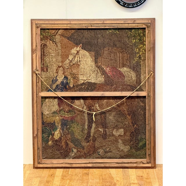 For sale is an exquisite Large Vintage Needlework Wall Hanging, a masterful early 20th-century reproduction of a classic...