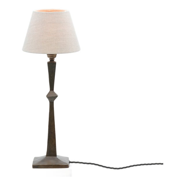 Patinated Bronze Table Lamp in the style of Giacometti For Sale
