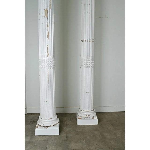 Dimensions: 122” H x 19” W x 19” D Simply incredible pair of very tall 19th century French architectural columns in the...