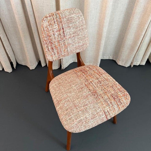 Blush Mid-Century Modern Sculptural Walnut Side Chair by Bertha Schaefer For Sale - Image 8 of 8