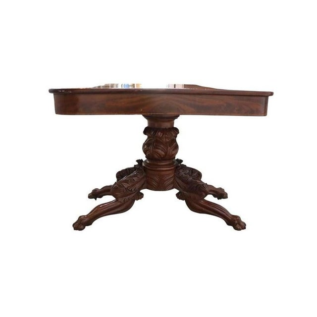 Classical Quervelle Inspired Drop-Leaf & Claw Foot Mahogany Banquet Table C1840 For Sale - Image 9 of 11