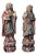 Large Polychrome Wooden Temple Figures on Lotus Bases, Korea, 19th Century, Set of 2 For Sale