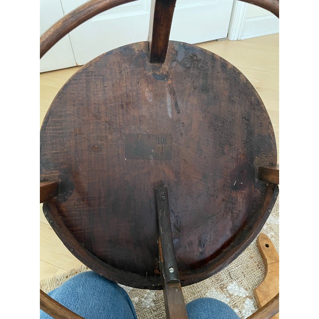 Wood Antique Round Barrel Back Spindle Chair For Sale - Image 7 of 12