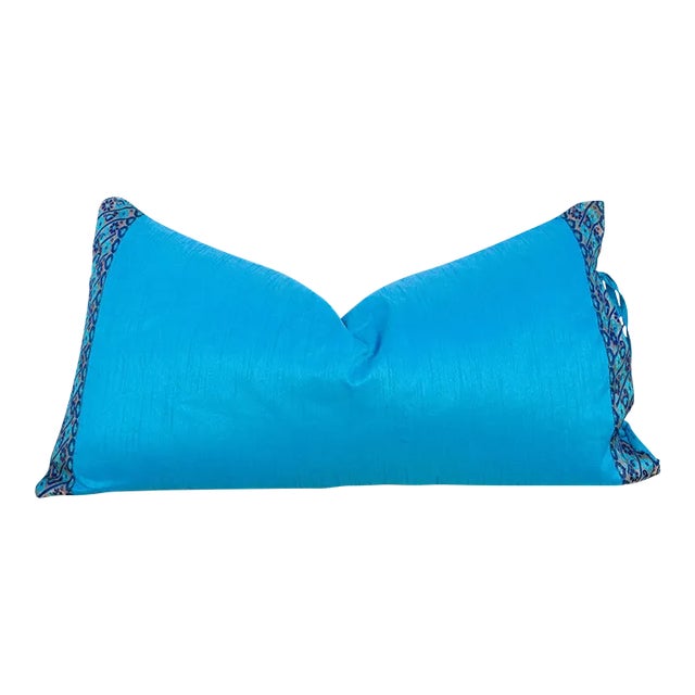 Vintage Jay Large Festive Indian Silk Queen Lumbar Pillow Cover For Sale