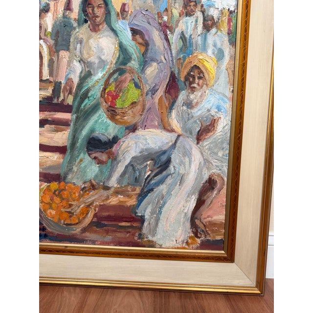 1946 P. W. Lamb South African Impressionist Durban Market Oil Painting For Sale - Image 13 of 18