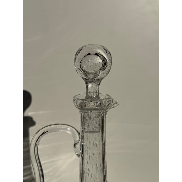 Large Clear Glass Carafe with Stopper from Biot, 1956 For Sale - Image 4 of 13