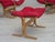 1970s, Norwegian design by Ingmar Relling, model "Siesta". Set of 2 chairs with footstool. Original red furniture nubuck...