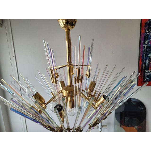 Metal Chandelier attributed to Gaetano Sciolari for Stilkronen, 1960s For Sale - Image 7 of 14