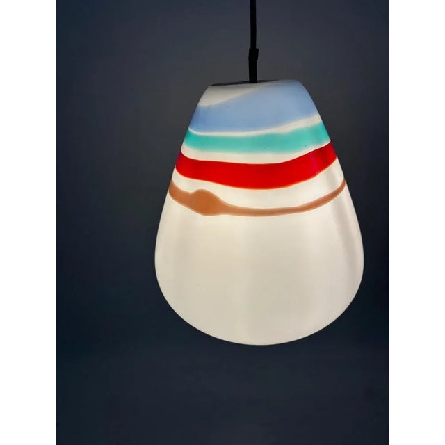 Black Mid-Century Glass Pendant Lamp by Massimo Vignelli for Venini, Italy, 1950s For Sale - Image 8 of 12