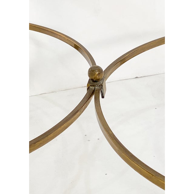 Mid 20th Century French Modern Square Cocktail or Coffee Low Table of Brass With Glass Top For Sale - Image 5 of 9