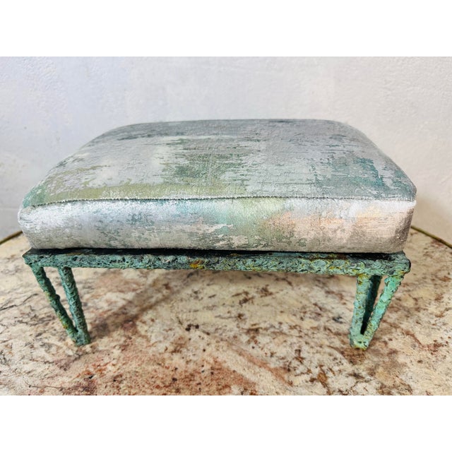 Verdigris Custom Made Bronze Footstool For Sale - Image 8 of 9