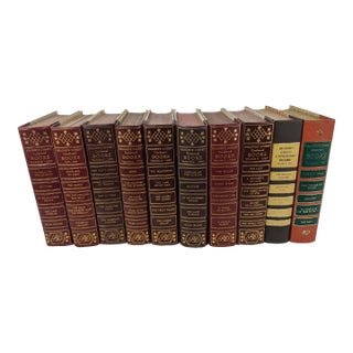 1950s Reader’s Digest Burgundy & Gold Gilt Decorative Books - Set of 10 For Sale