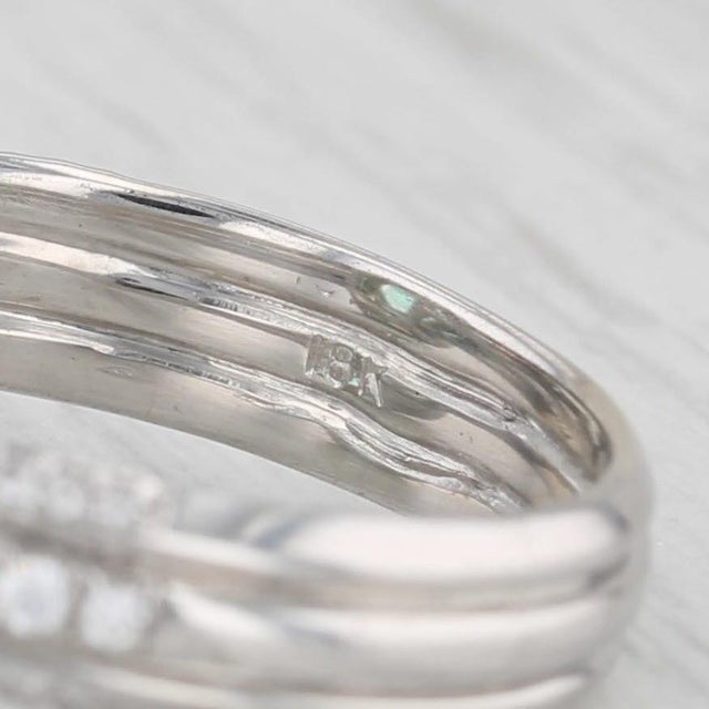 2.59ctw Emerald Diamond Halo Engagement Ring 18k White Gold Size 6 Gia For Sale In Greensboro - Image 6 of 8
