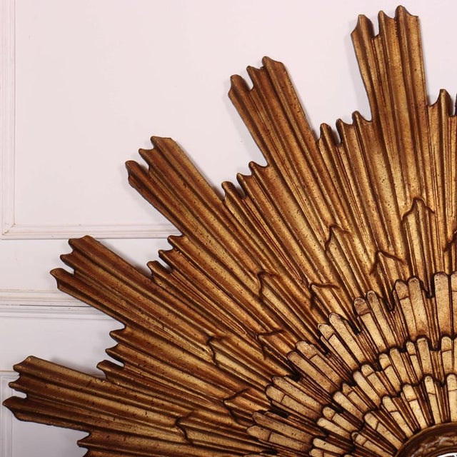 Italian Sunburst Mirrors, 1950s, Set of 2 For Sale - Image 4 of 16
