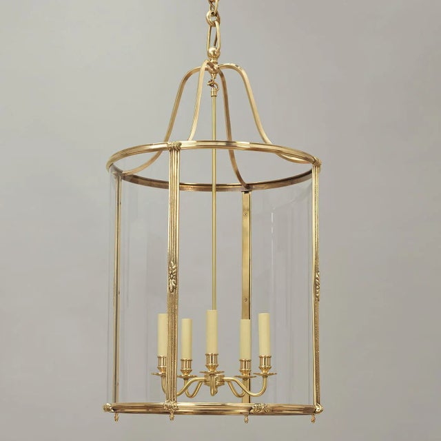 Classic Brass Hall Lantern For Sale - Image 4 of 5