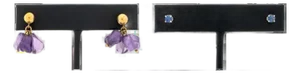 Amethyst Drop Earrings & Blue Spinel Stud Earrings
