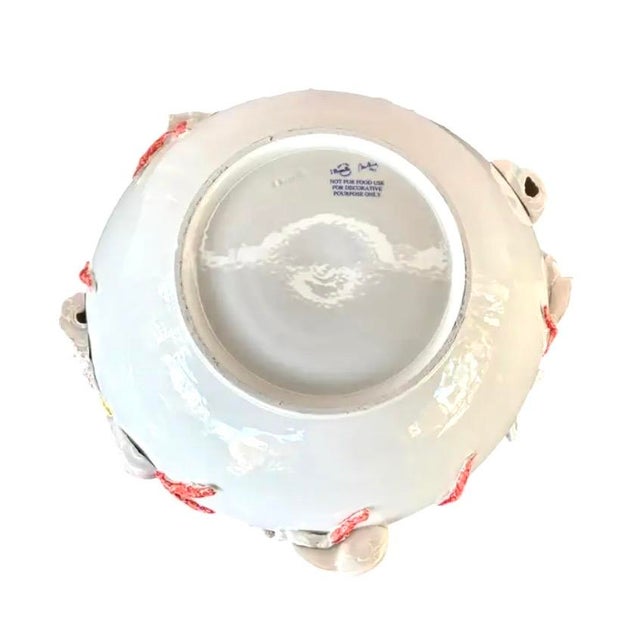 White Large Italian Ceramic Seashell Centerpiece Bowl by Borbone Capodimonte For Sale - Image 8 of 13