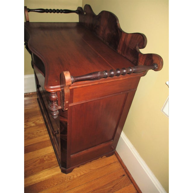 This is a Spectacular! Antique Sheraton Cherry and Flame Mahogany Drawer Front Washstand / Commode. This piece has a...